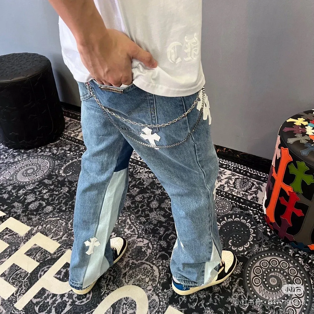 #8116 P260💰 Independent GALLERY DEPT. Vintage spliced cross loose washed flared jeans - truly restore the ultimate texture of Vintage - original hardware accessories, washed and other elevators, QR code analysis are all purchased from the original factory, high degree of restoration, welcome to compare with certain products ~ - three-dimensional version, loose and comfortable, not picky about the figure, taller and slimmer, factory Seiko, original quality control, same style for men and women, can be matched with couples, versatile recommendation, must-have jeans for all seasons -Size: 28 30 32 34 36